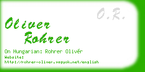 oliver rohrer business card
